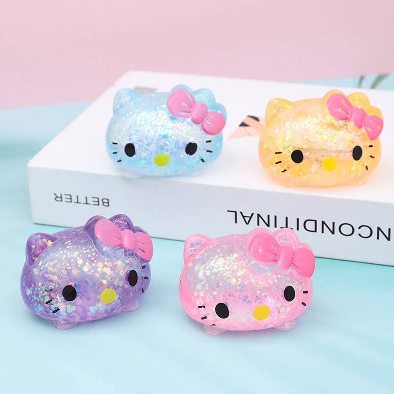 Glitter cute kitten squishy toy