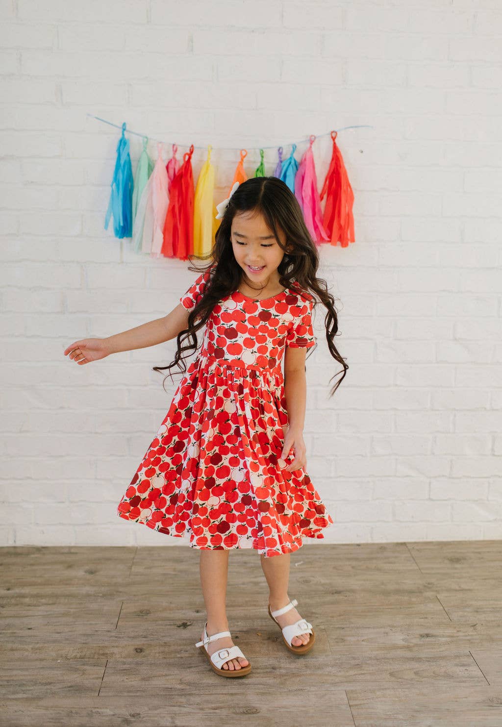 Ollie Jay - Classic Twirl Dress in Apple | Girls BACK TO SCHOOL Dress