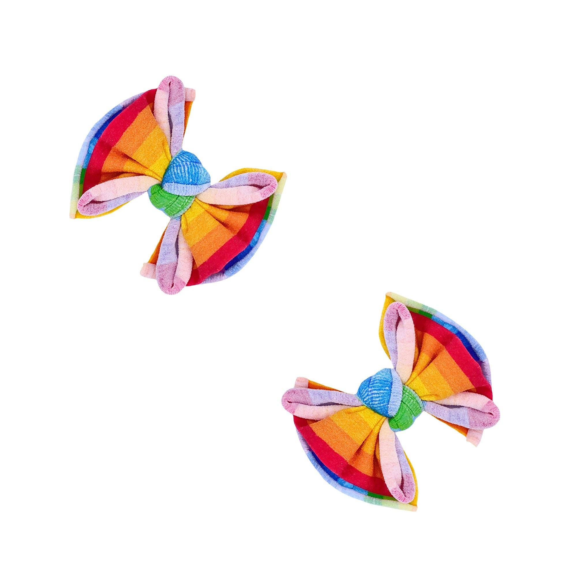 Baby Bling Bows - 2pk Printed Baby Fab Clips: Bright Rainbow