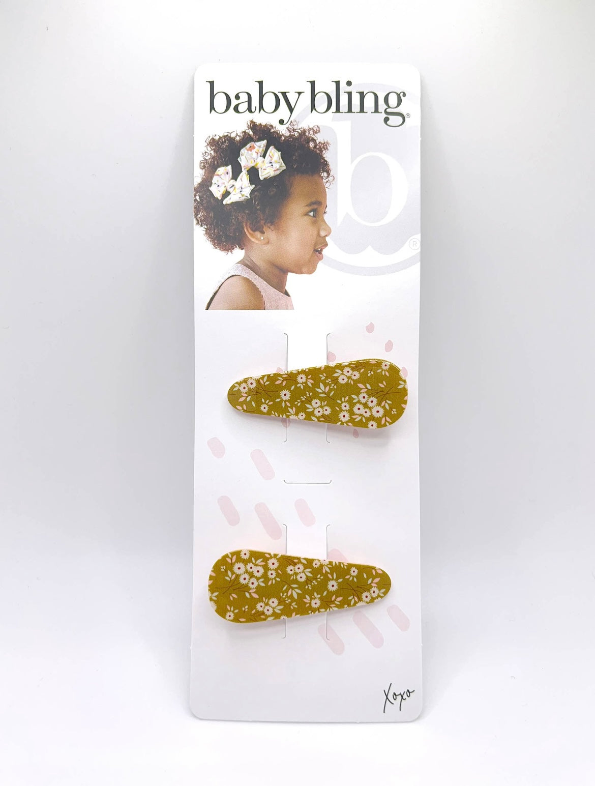 Baby Bling Bows - 2PK ALMOND CLIPS: ginger
