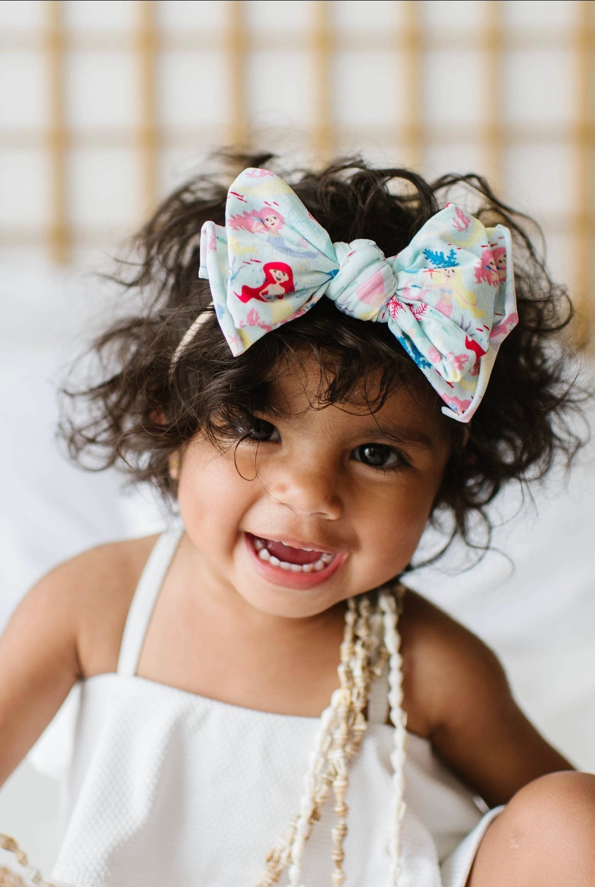 Baby Bling Bows PRINTED FAB SKINNY: blush ocean maiden