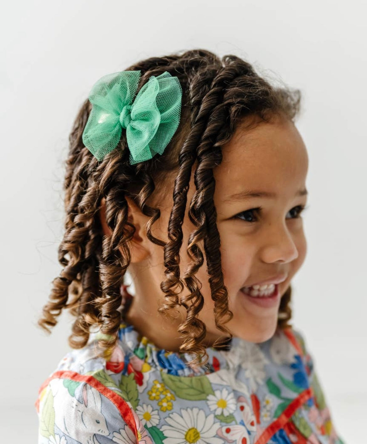 Baby Bling Bows - 2PK TULLE BABY FAB CLIPS: kelly green