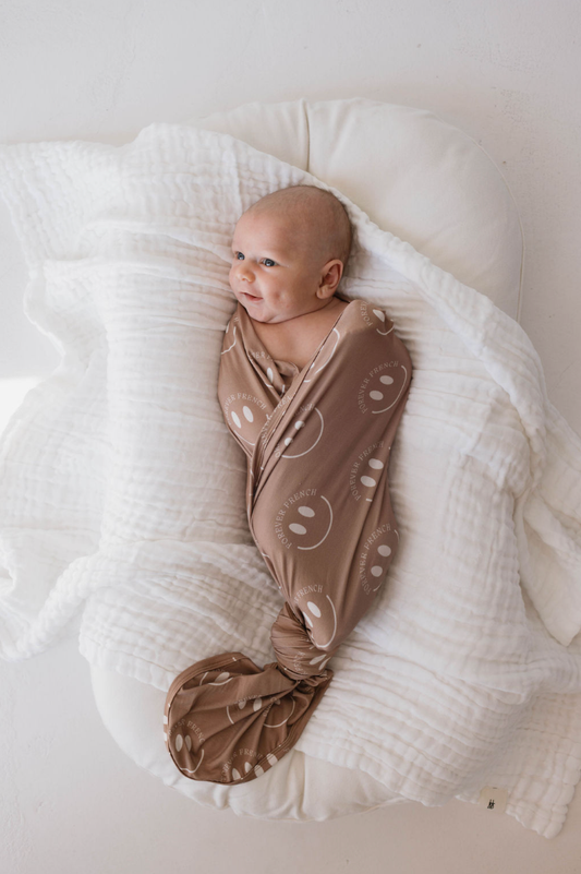 Forever French Baby - Bamboo Infant Swaddle | Desert Clay FF Smile: FF Desert Clay / 30x30