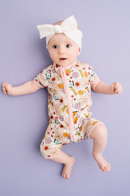 Little One Shop - Wild Petals Bamboo Short Romper