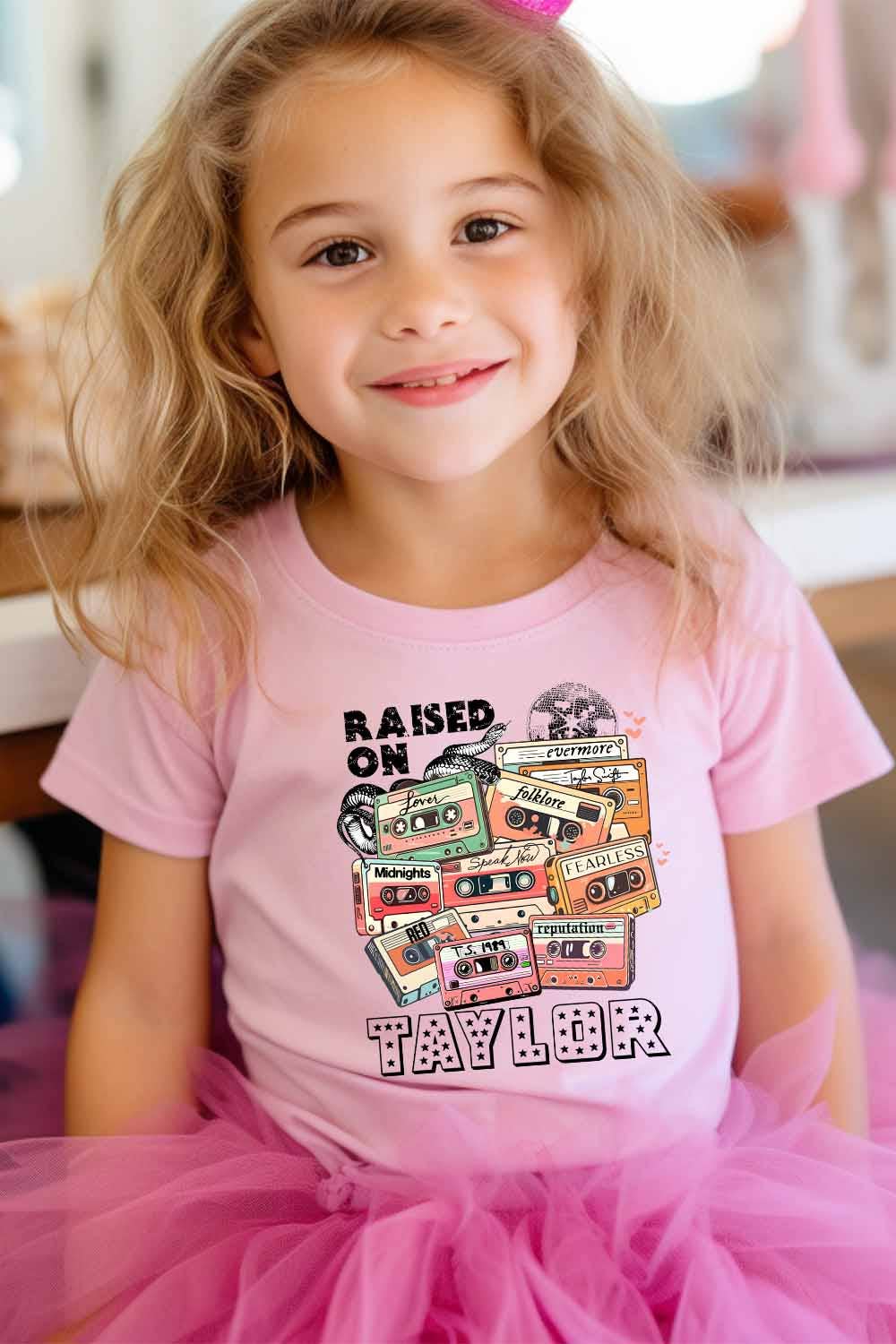 Raise on Taylor - Kids Graphic Tee: Pink