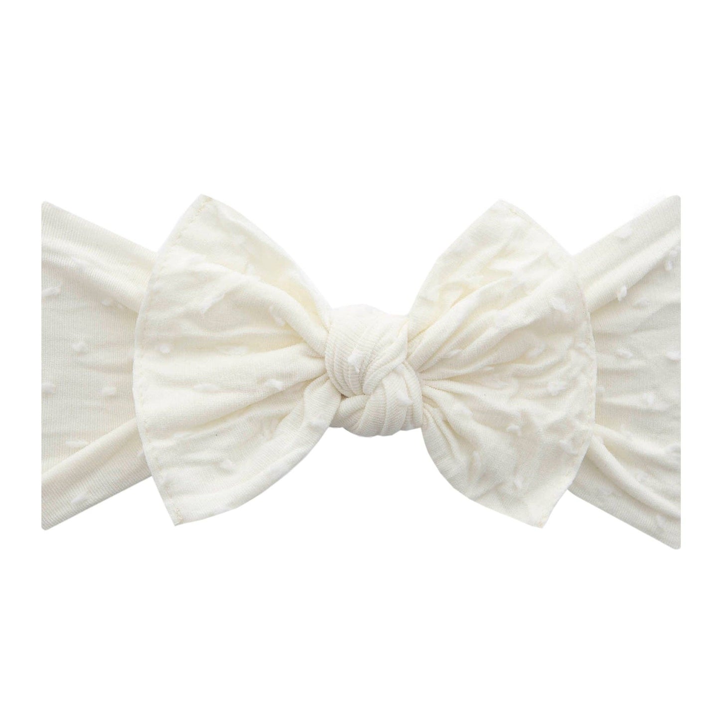 Baby Bling Bows - PATTERNED SHABBY KNOT: ivory dot