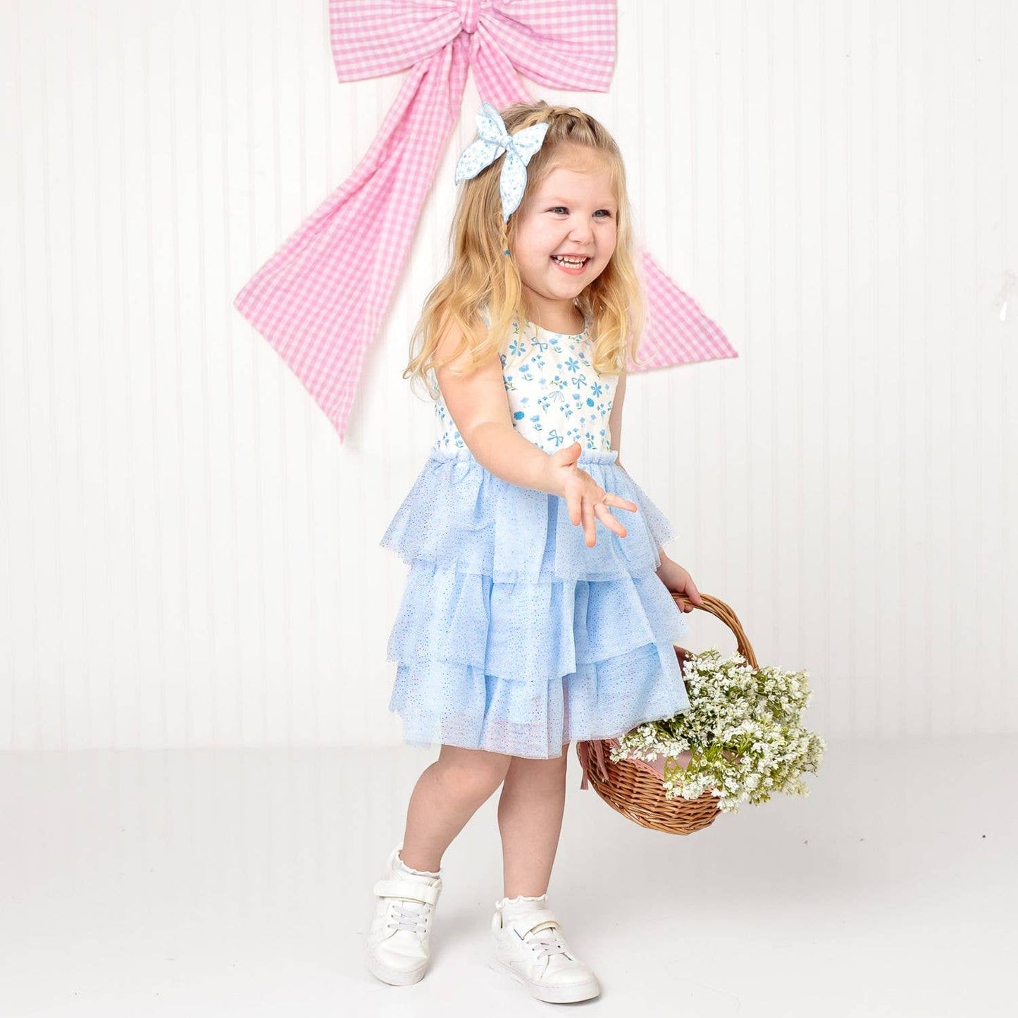 Sweet Wink - Sky Floral Tank Tutu Dress