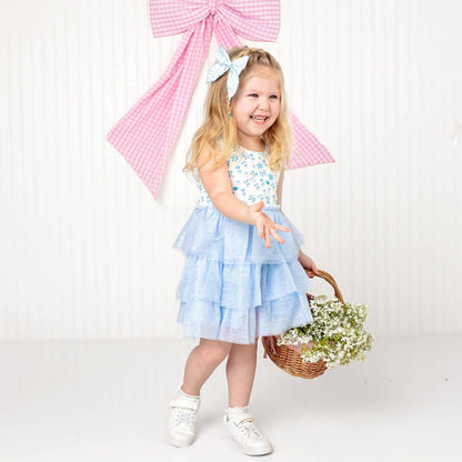 Sweet Wink - Sky Floral Tank Tutu Dress