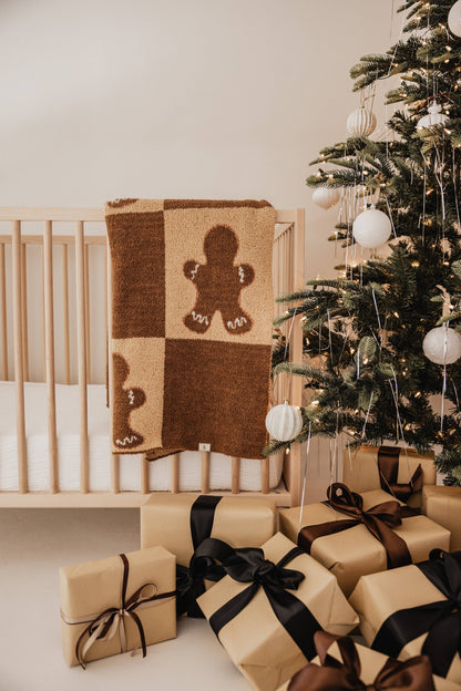 Forever French Baby - Plush Blanket | Gingerbread Checkerboard: Baby 45x45