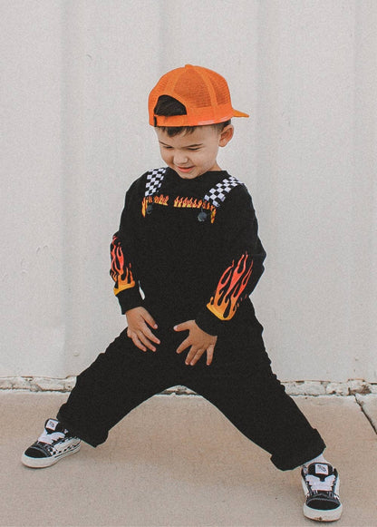 Little Trouble - Black Overalls