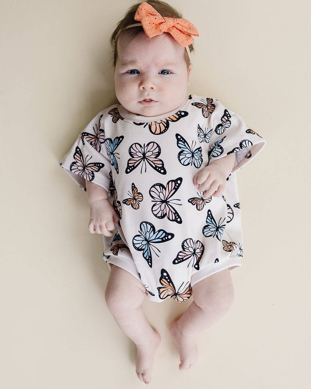 Short Sleeve Bubble Romper | Butterflies