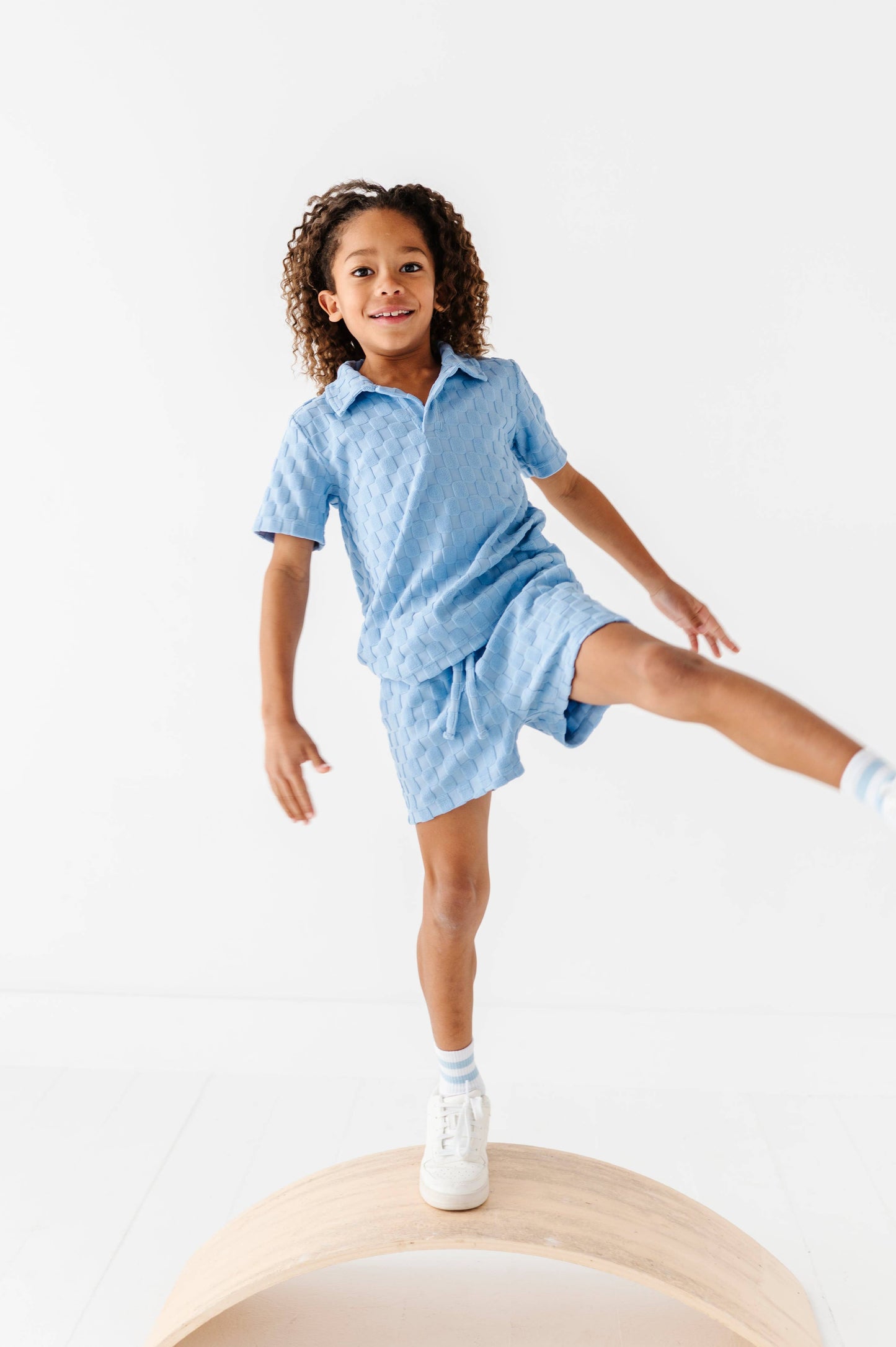 Coastal Blue | BOYS TERRY CHECK SET