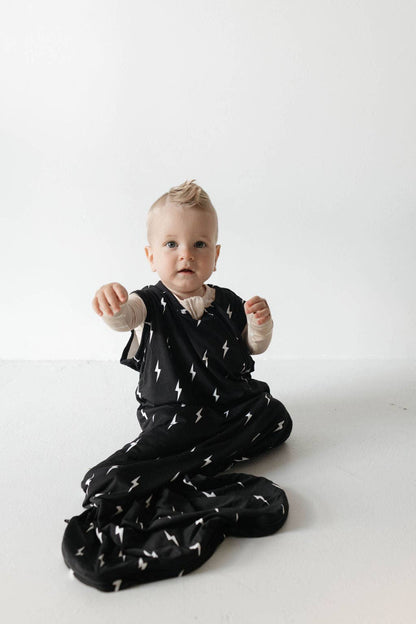 Forever French Baby - Bamboo Sleep Sack | Midnight Lightning Bolt:  0.5 TOG