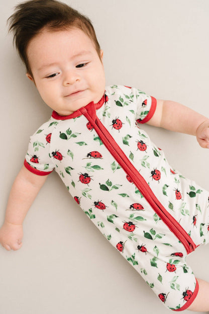 Little One Shop - Little Ladybugs Bamboo Short Romper
