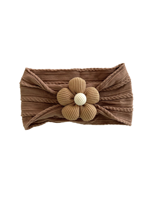 Celebrate Your Tribe - Almond Daisy Bow Baby Headband