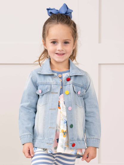 Rainbow Sequin Denim Jacket