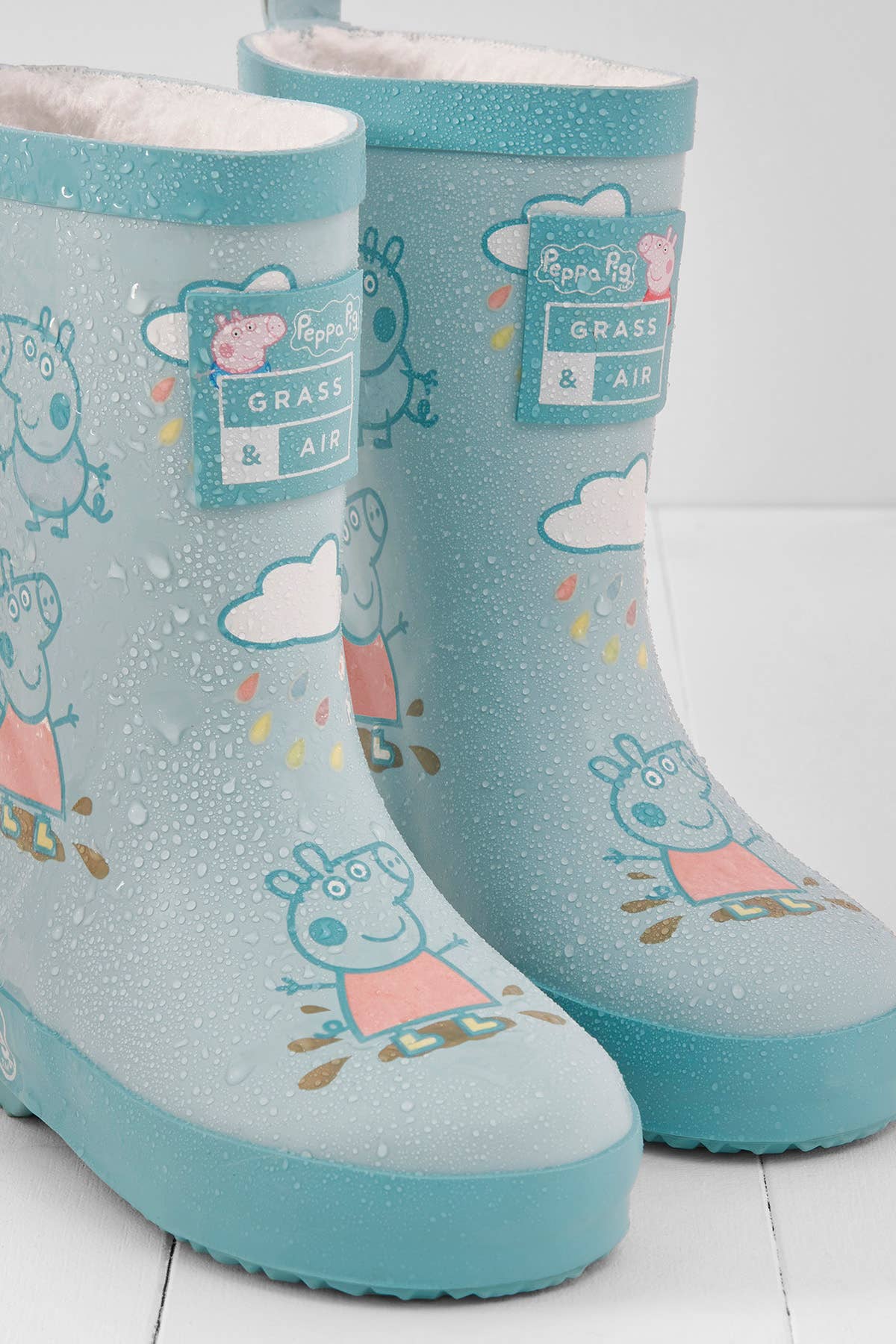 Grass & Air - Peppa Pig George Blue Colour-Changing Kids Wellies