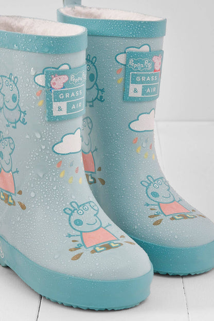 Grass & Air - Peppa Pig George Blue Colour-Changing Kids Wellies