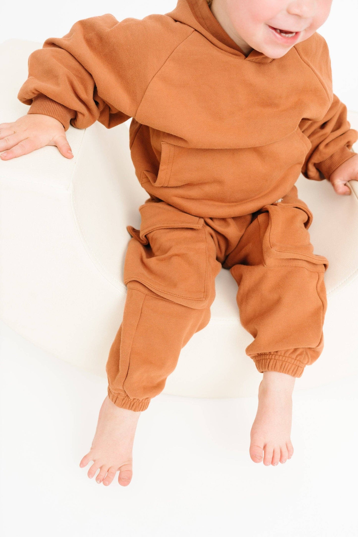 Little One Shop - Espresso Cargo Hoodie Set