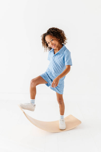 Coastal Blue | BOYS TERRY CHECK SET