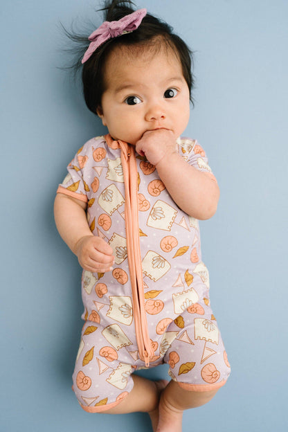 Little One Shop - Sunset Sandcastles Bamboo Short Romper