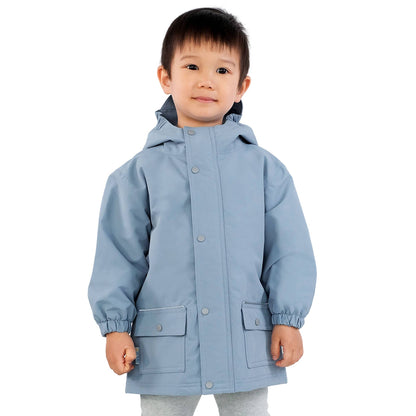 Jan & Jul - Dusty Blue | Cozy-Dry Waterproof Jacket: Fleece-lined