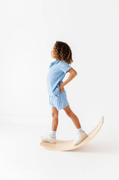 Coastal Blue | BOYS TERRY CHECK SET