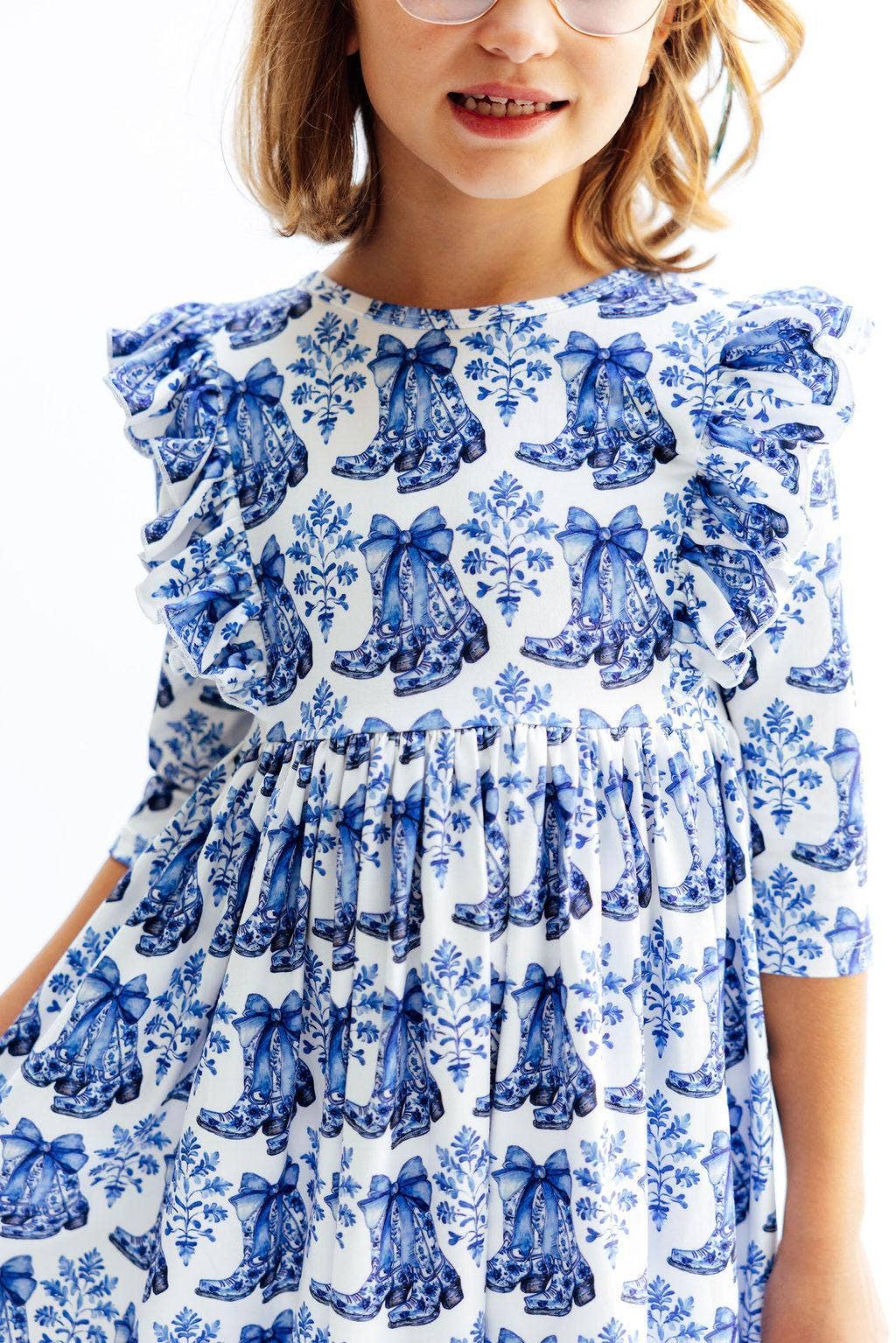 Southern Belle - Sleeve Ruffle Twirl Dress