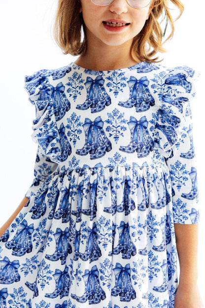 Southern Belle - Sleeve Ruffle Twirl Dress