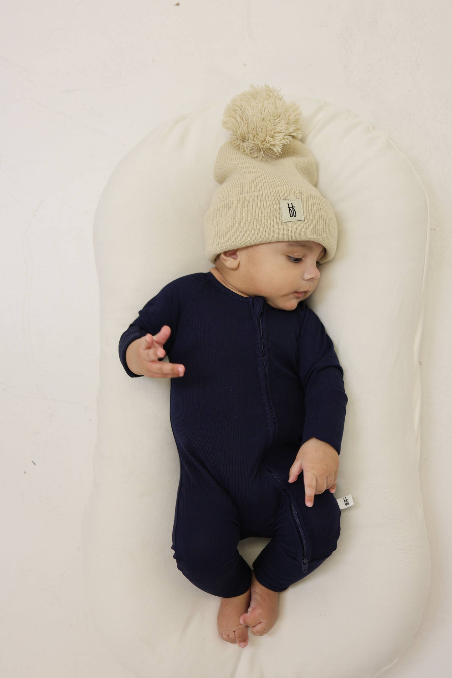 Forever French Baby - Bamboo Zip Pajamas | Blueberry Ribbed