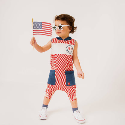 RAGS - Rag Romper - Red Mini Check
