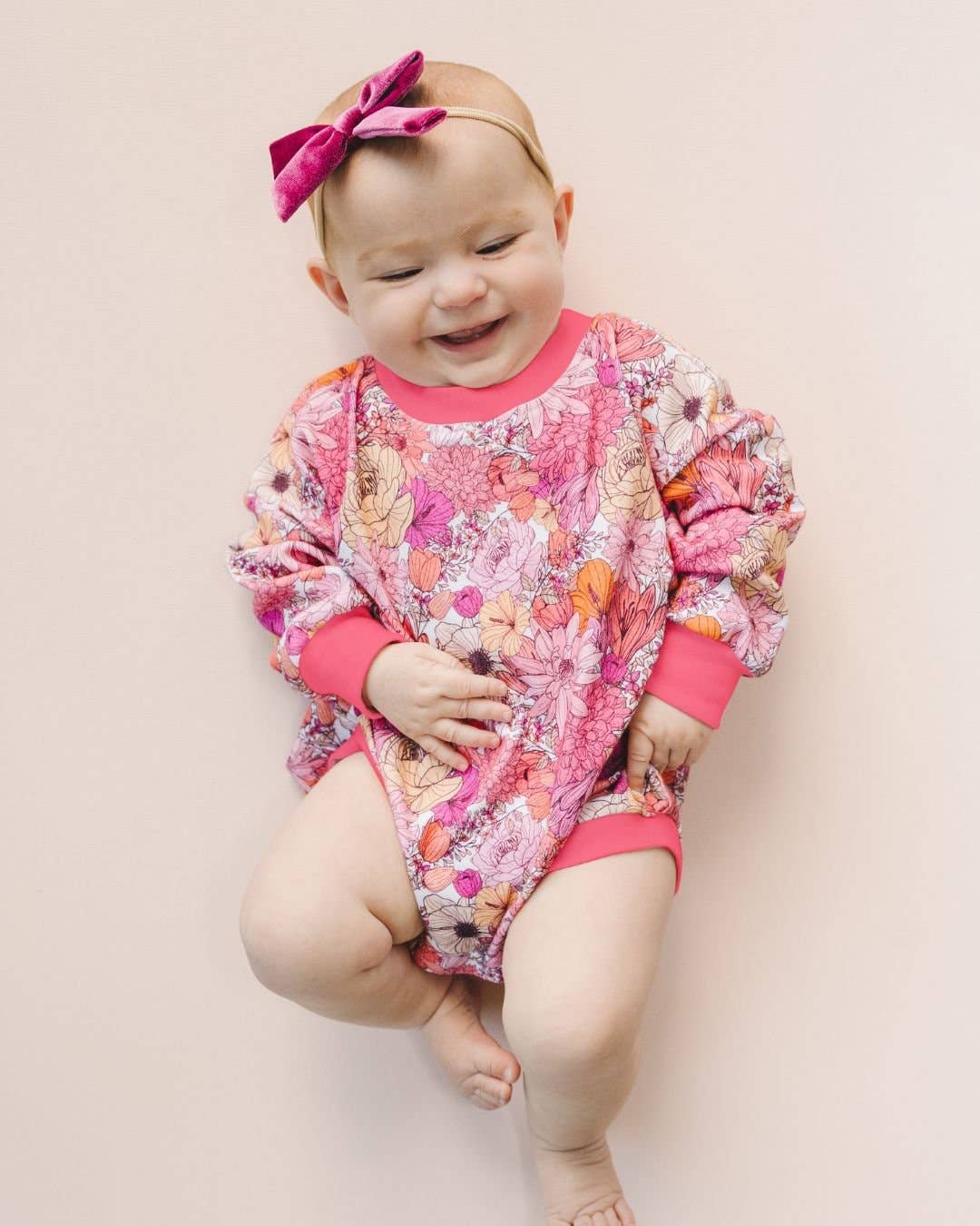 Bubble Romper | Pink Flowers