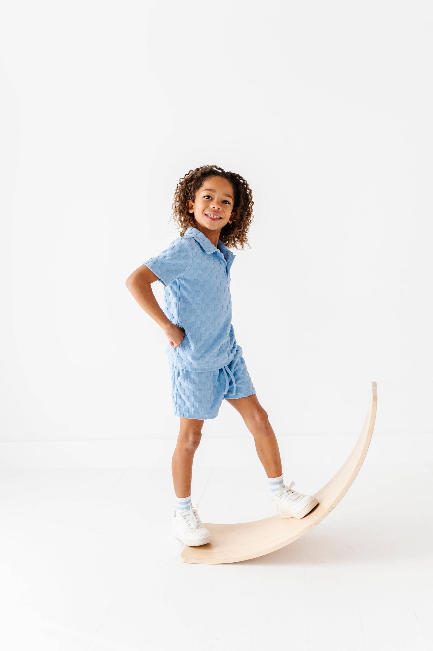 Coastal Blue | BOYS TERRY CHECK SET