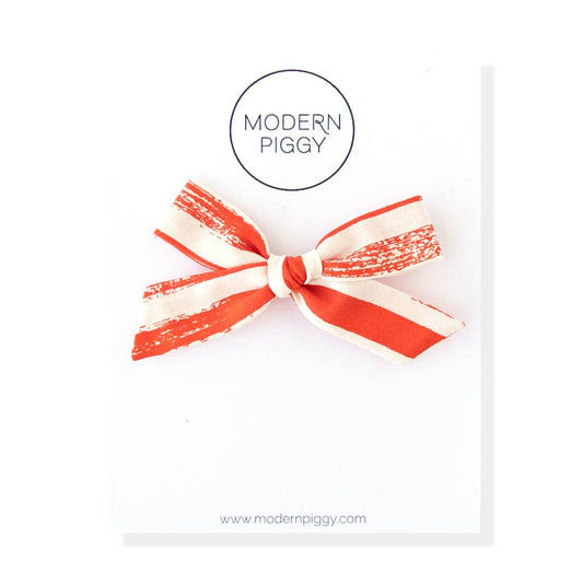Modern Piggy - Painted Stripe | Hand-tied Bow: Alligator Clip