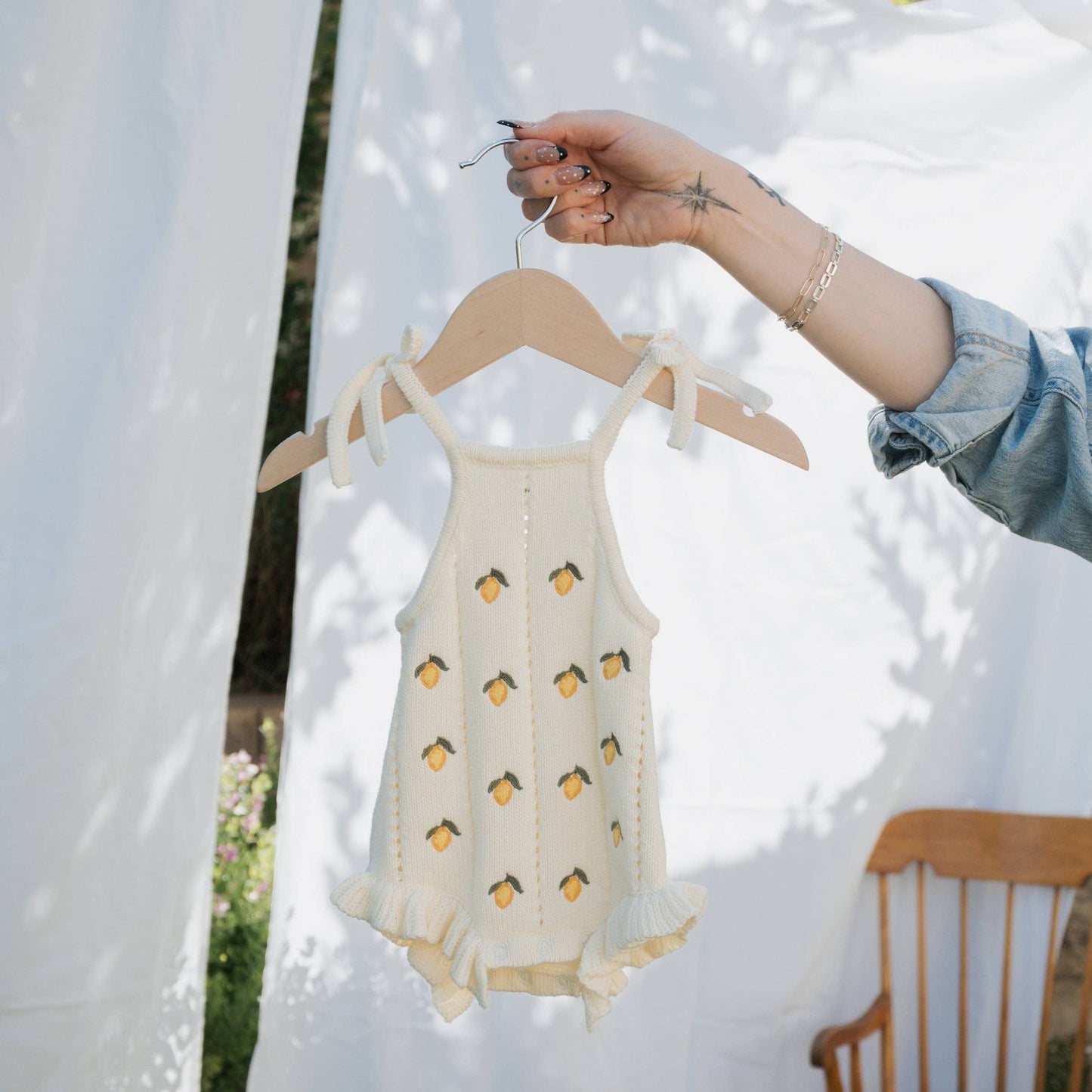 Forever French Baby - Knit Ruffle Romper | Lemon: Newborn