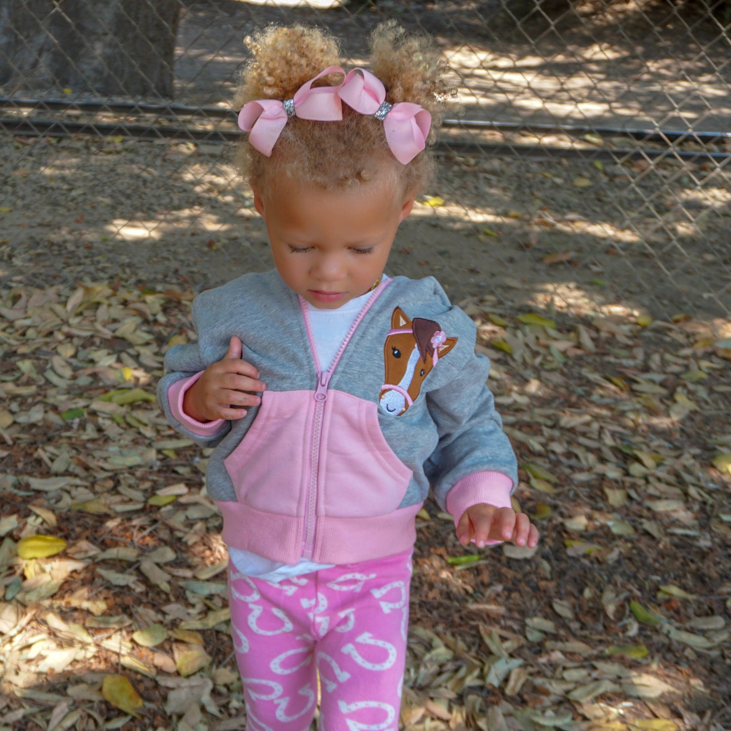 Doodle Pants - Pink Horse 3D Hoodie Toddler and Kids Western: 3T
