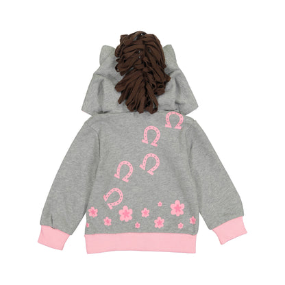 Doodle Pants - Pink Horse 3D Hoodie Toddler and Kids Western: 3T