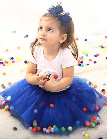 2Pcs Set | Pom Pom Tutu & Bow