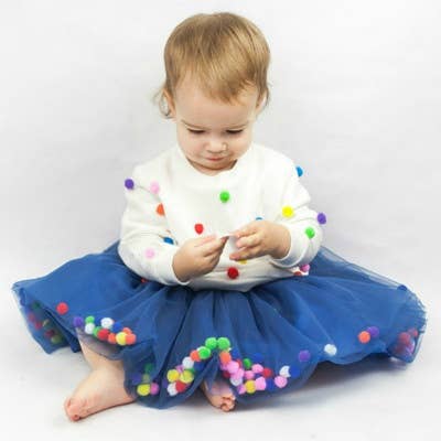 2Pcs Set | Pom Pom Tutu & Bow