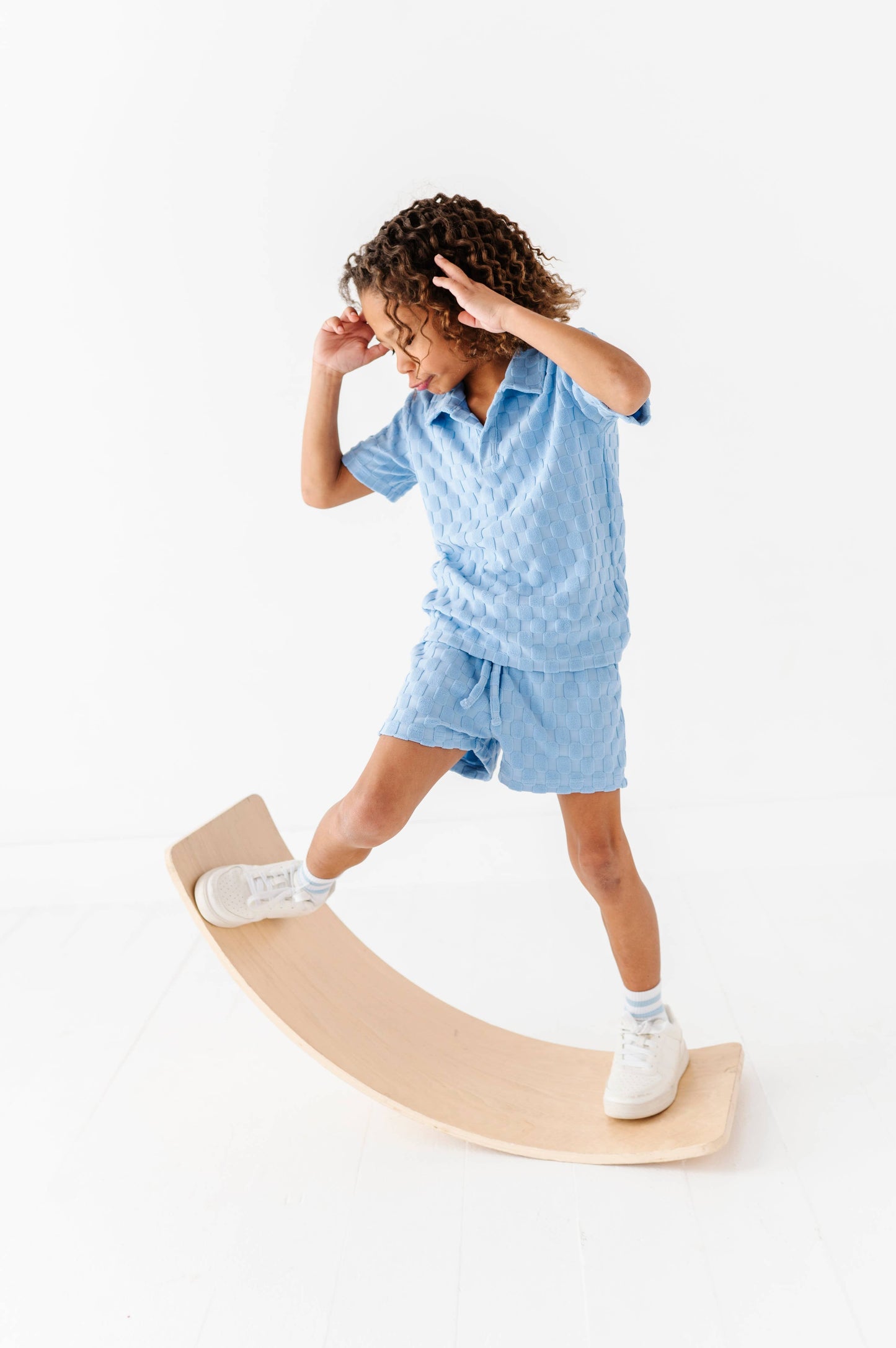 Coastal Blue | BOYS TERRY CHECK SET