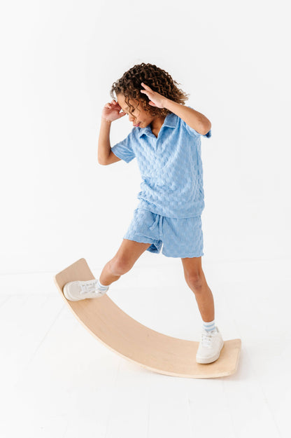 Coastal Blue | BOYS TERRY CHECK SET