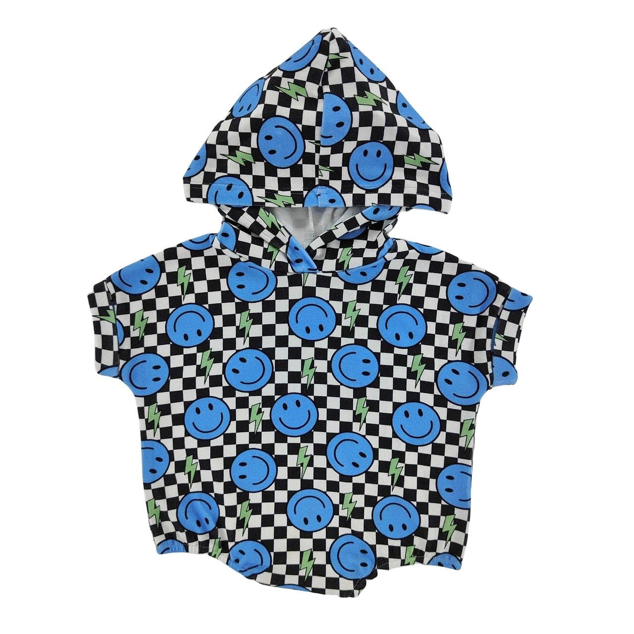 Little One Shop - Cool Smiley Hooded Short Romper