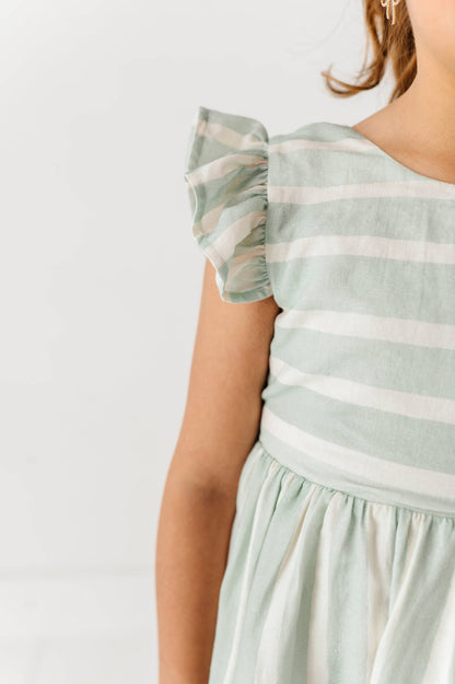 Mint Bay Stripes | TIE-BACK DRESS