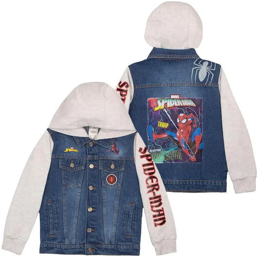 SPIDER-MAN Boys Hooded Denim Jacket