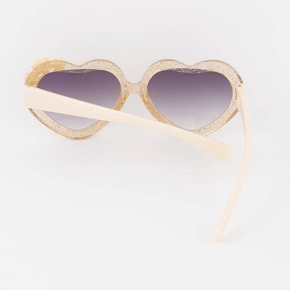 Kids Glitter Heart Flower Sunglasses: Multicolor