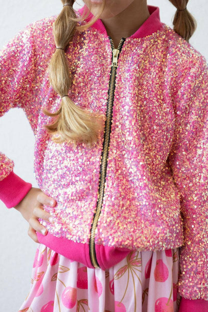 Mila & Rose - Hot Pink Sequin Jacket: 4T