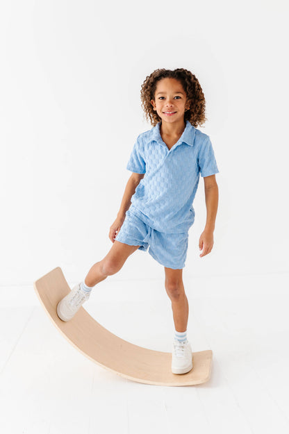 Coastal Blue | BOYS TERRY CHECK SET