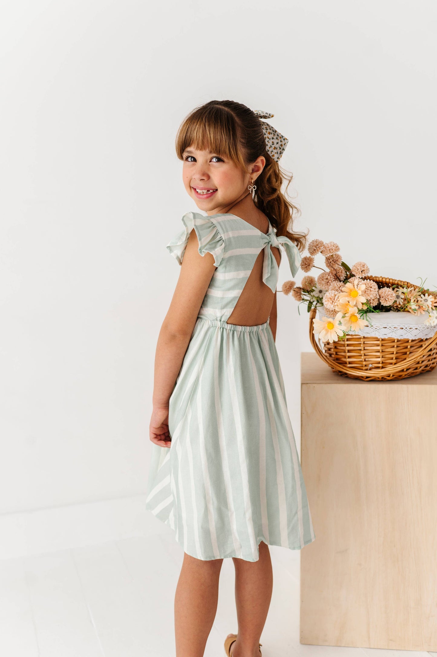 Mint Bay Stripes | TIE-BACK DRESS