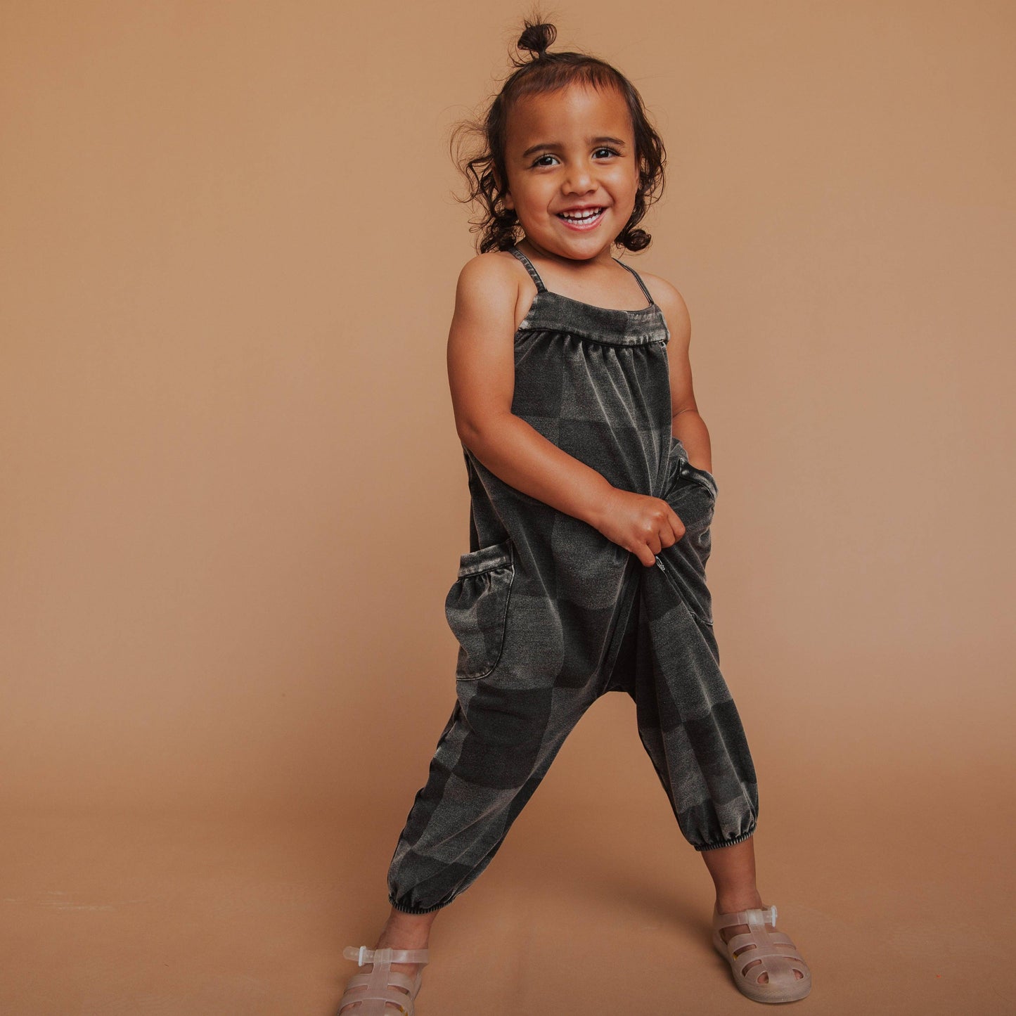 RAGS - Strappy Jumper - Black Denim Check