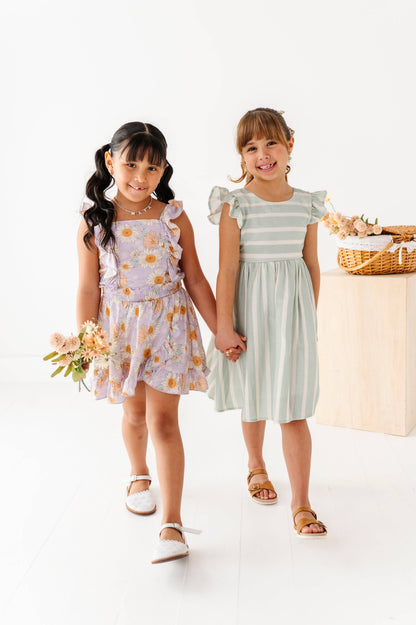 Mint Bay Stripes | TIE-BACK DRESS